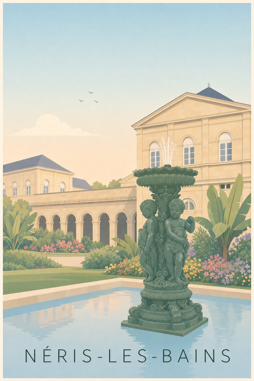 Affiche de Néris-les-Bains, poster de la cité thermale