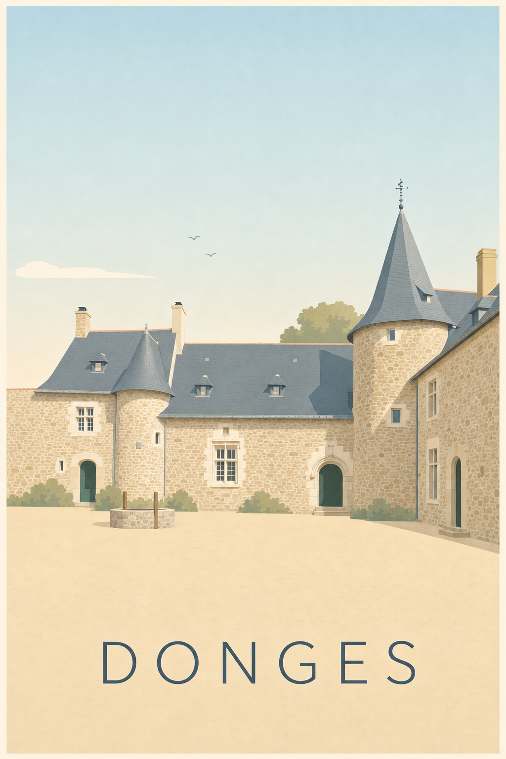 Affiche de Donges, poster manoir breton