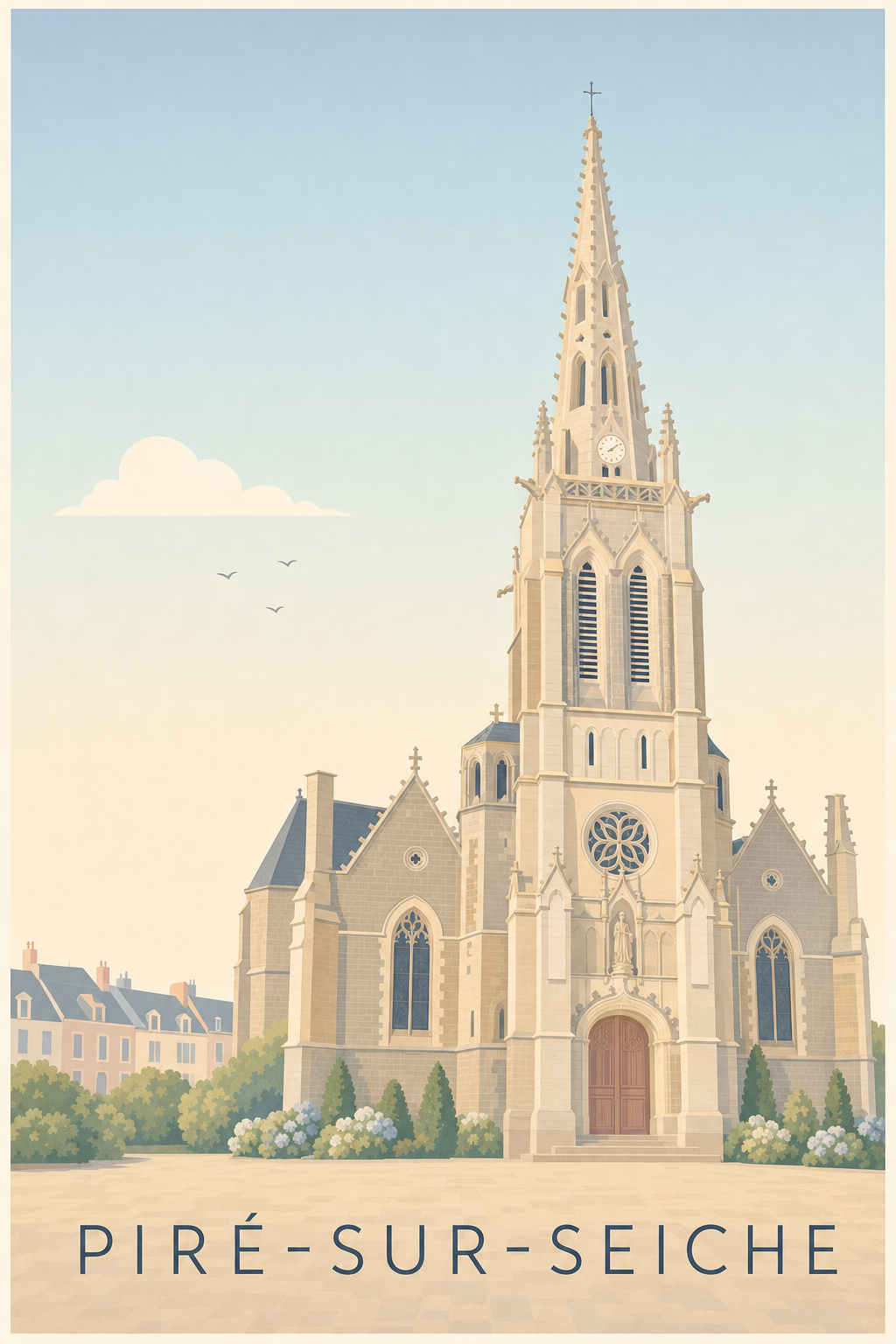 Affiche Piré-sur-Seiche, poster église Saint-Pierre