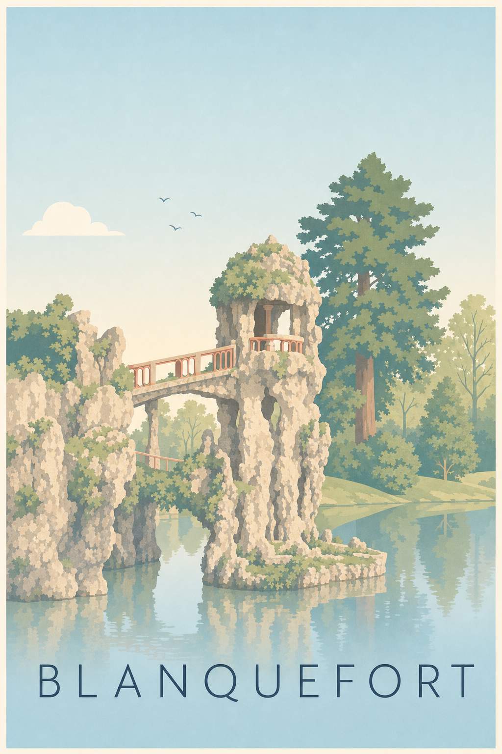 Affiche de Blanquefort, poster des grottes de Majolan