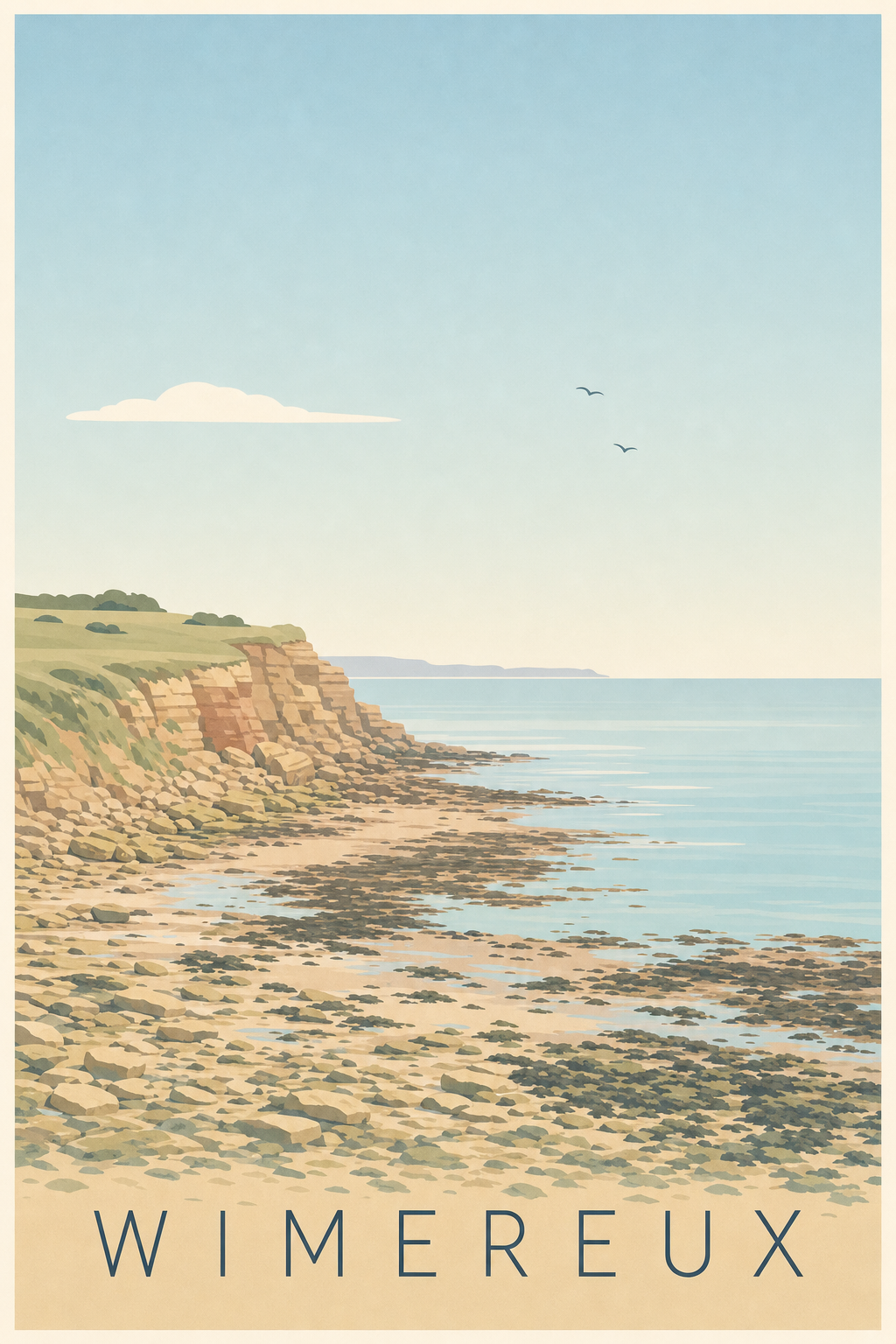 Affiche de Wimereux, poster falaises de la Côte d'Opale