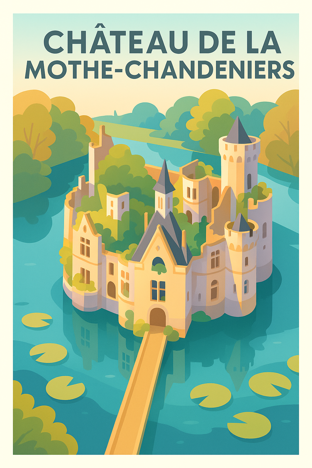 Affiche de Mothe-Chandeniers - L'éclat d'un joyau romantique entre eau et nature