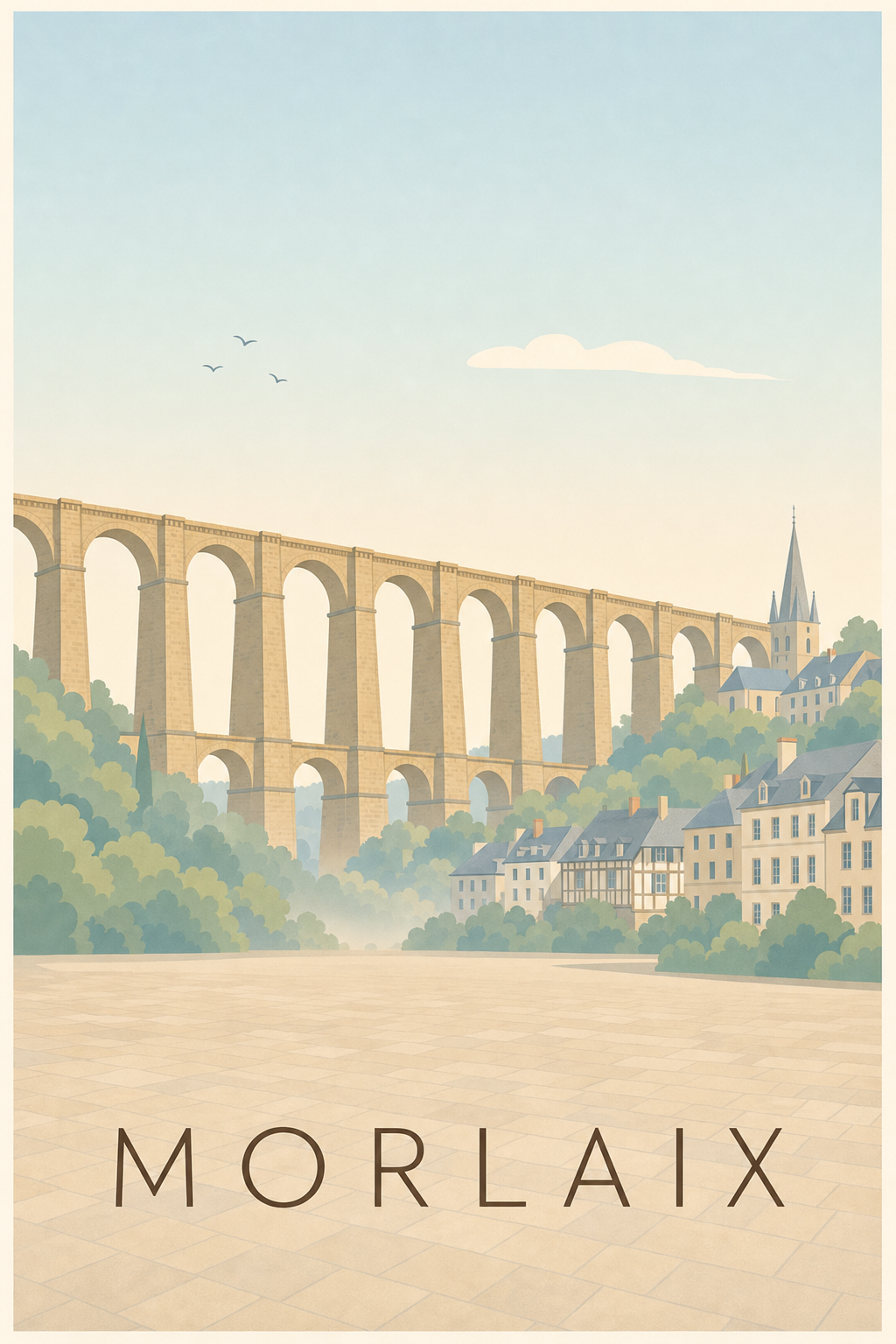 Affiche de Morlaix, poster du grand viaduc