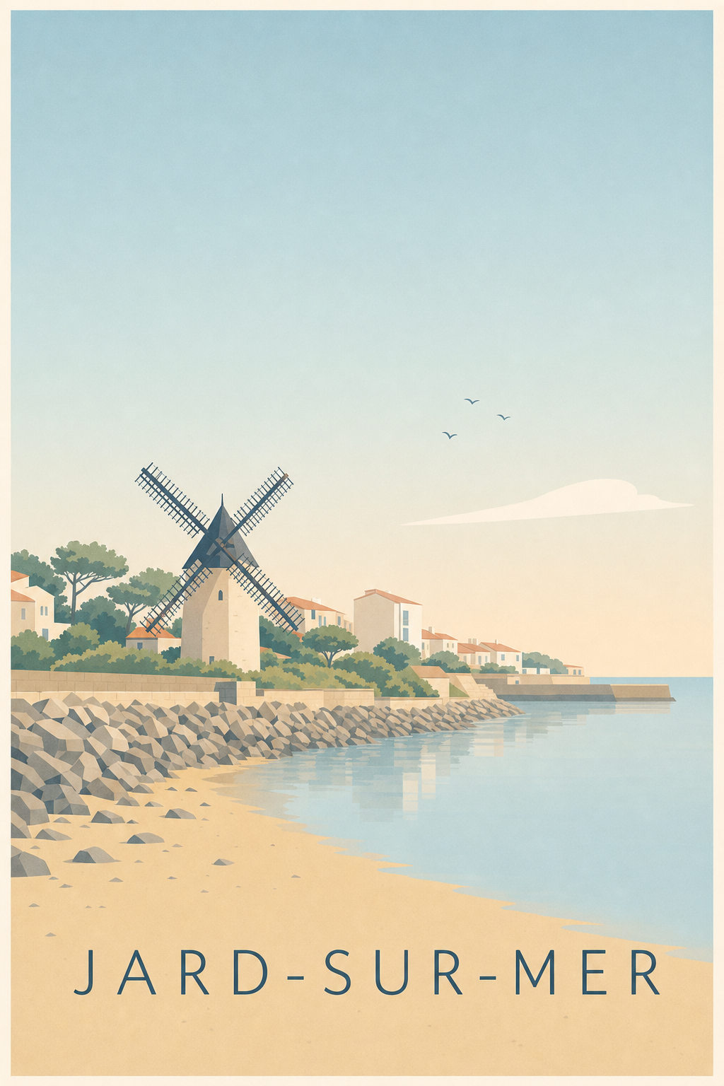 Affiche de Jard-sur-Mer, poster moulin de Conchette