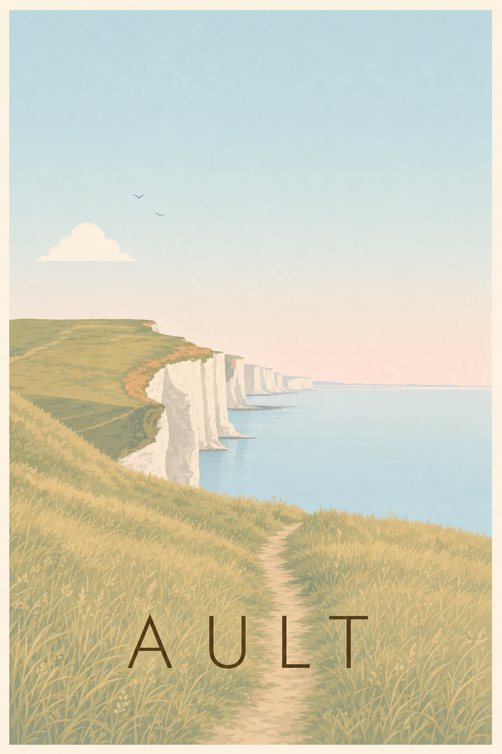 Affiche d'Ault, poster falaises de craie