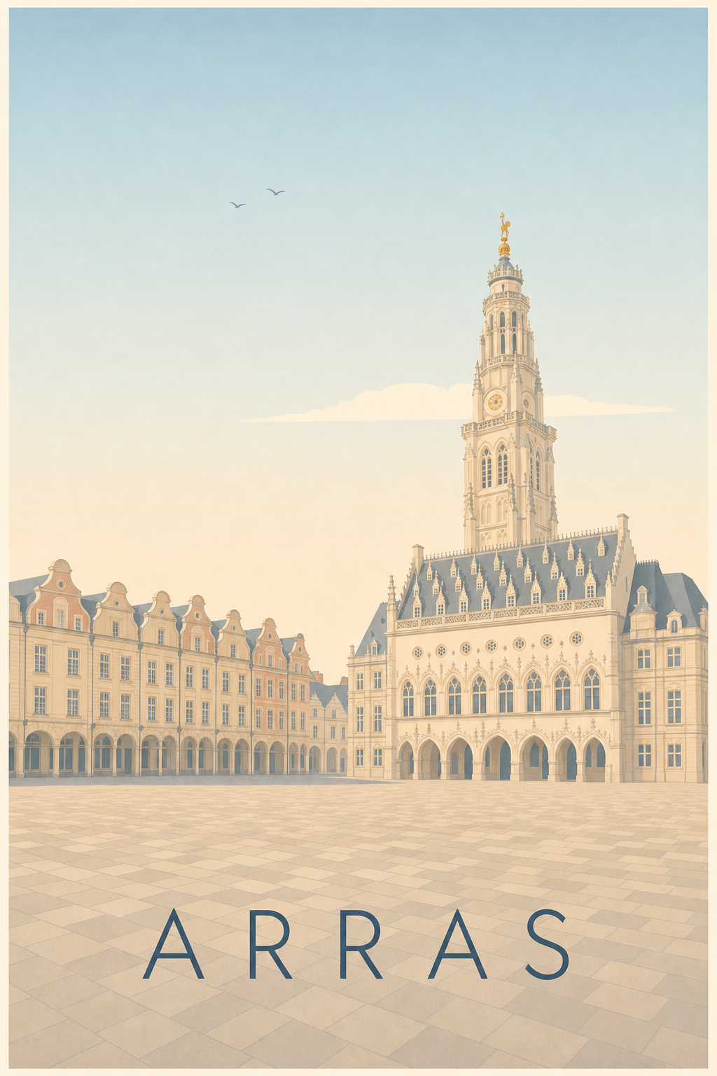 Affiche d'Arras, poster du Beffroi et Grand'Place