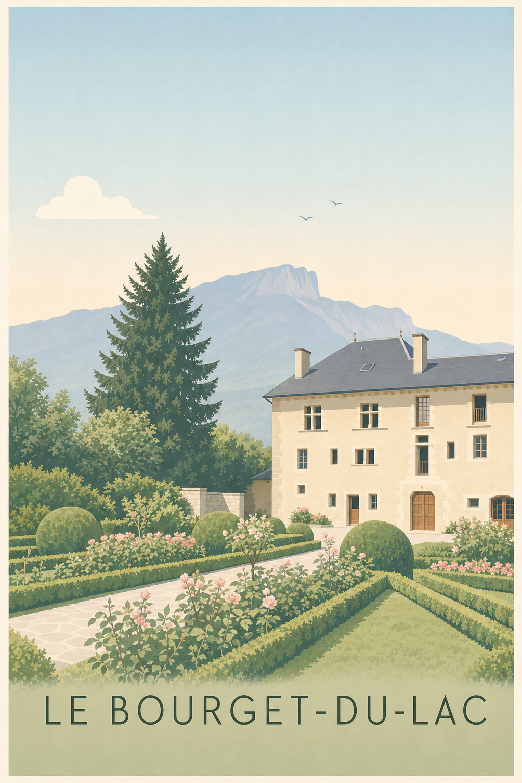 Affiche du Bourget-du-Lac, poster Prieuré et jardin