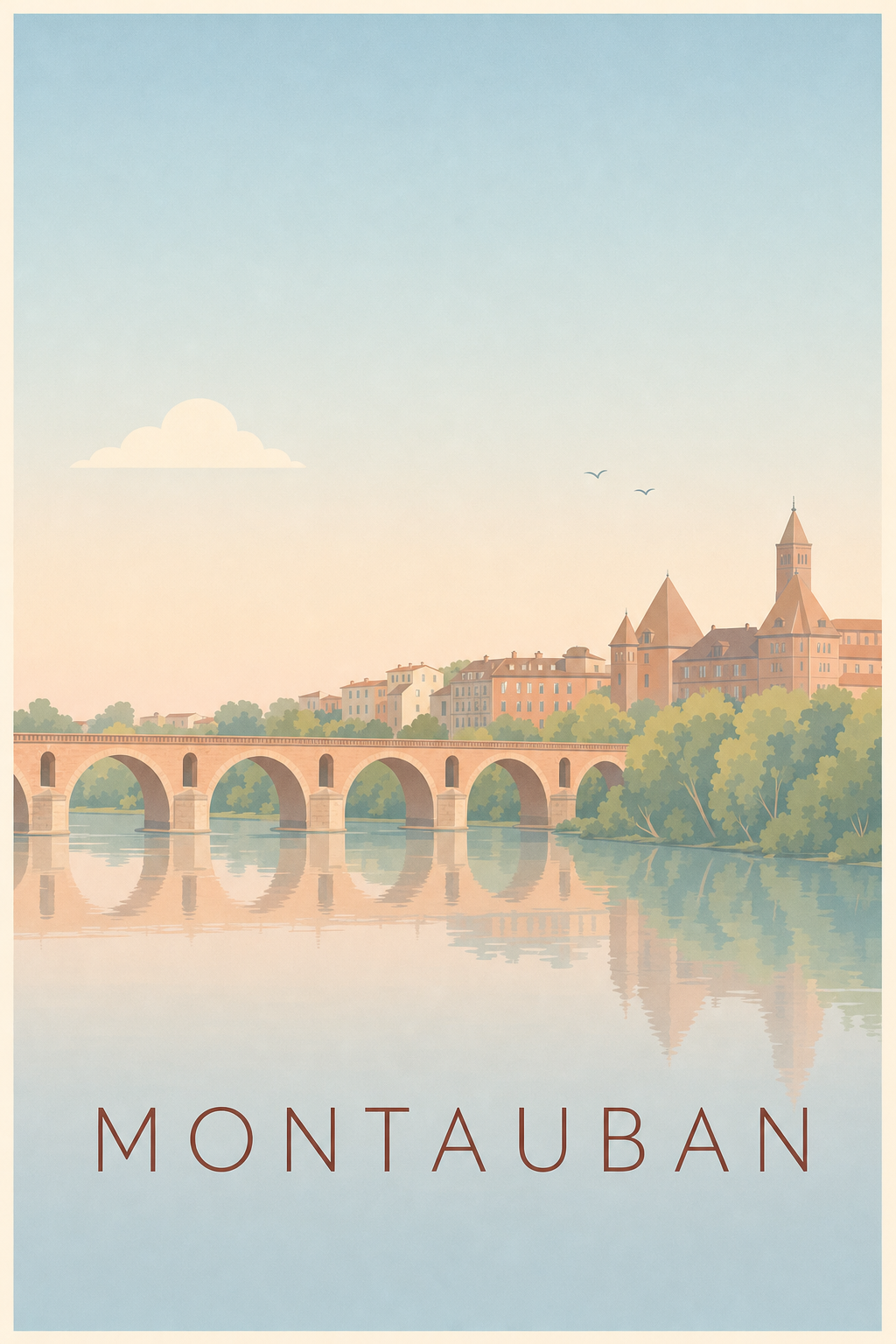 Affiche de Montauban, poster Pont Vieux
