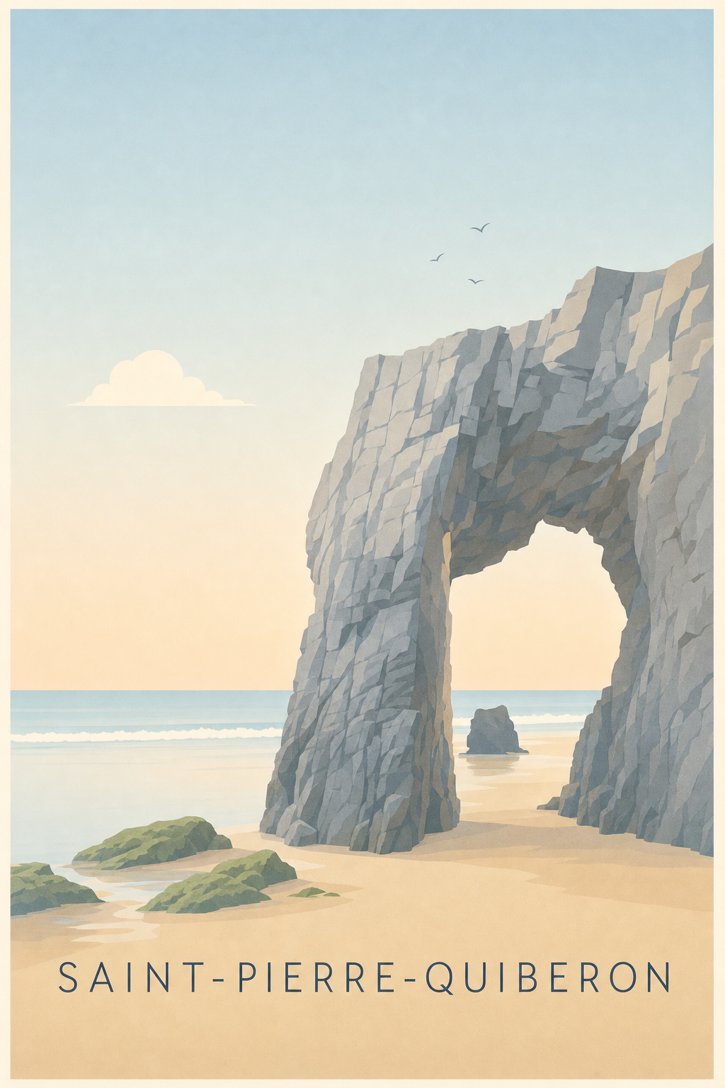 Affiche de Saint-Pierre-Quiberon, poster arche rocheuse