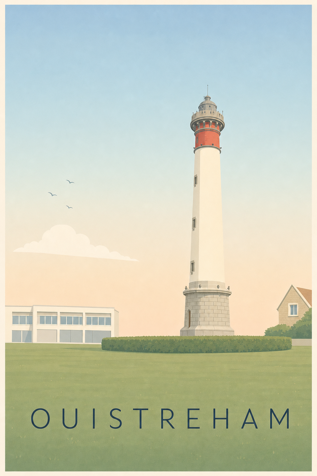 Affiche de Ouistreham, poster du phare normand
