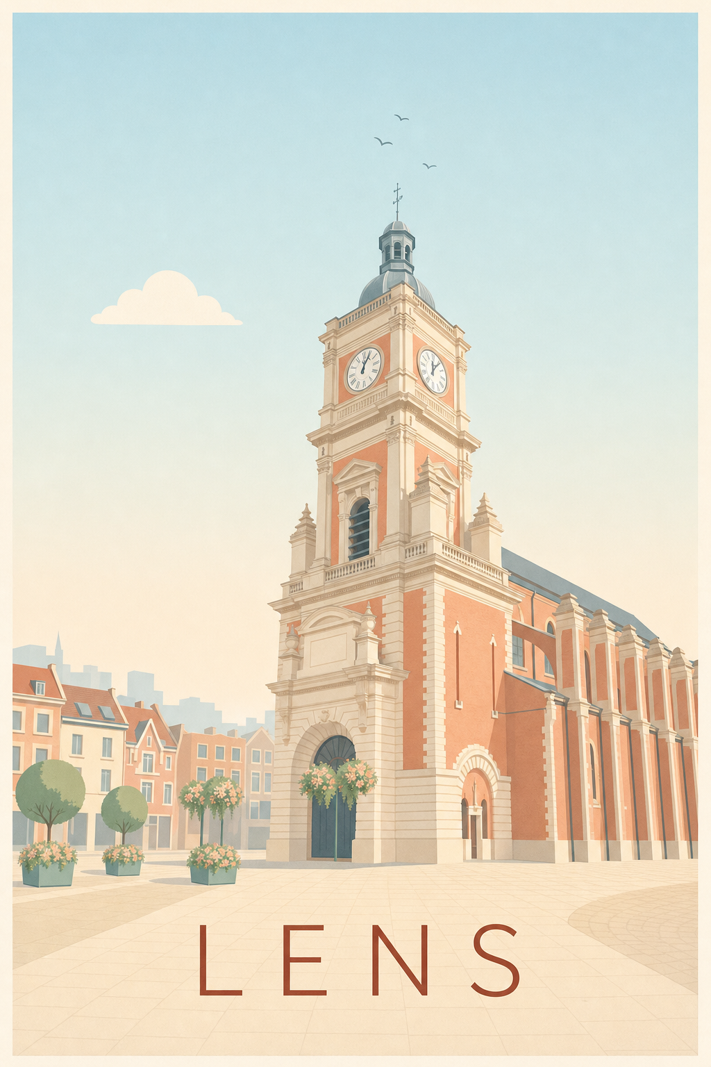 Affiche de Lens, poster église Saint-Léger