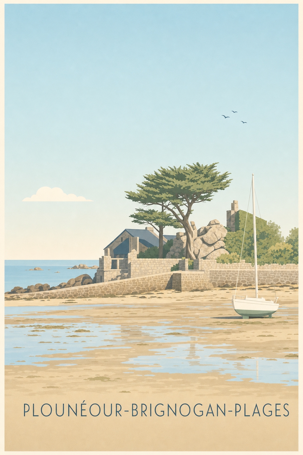 Affiche de Plounéour-Brignogan-Plages, poster voilier