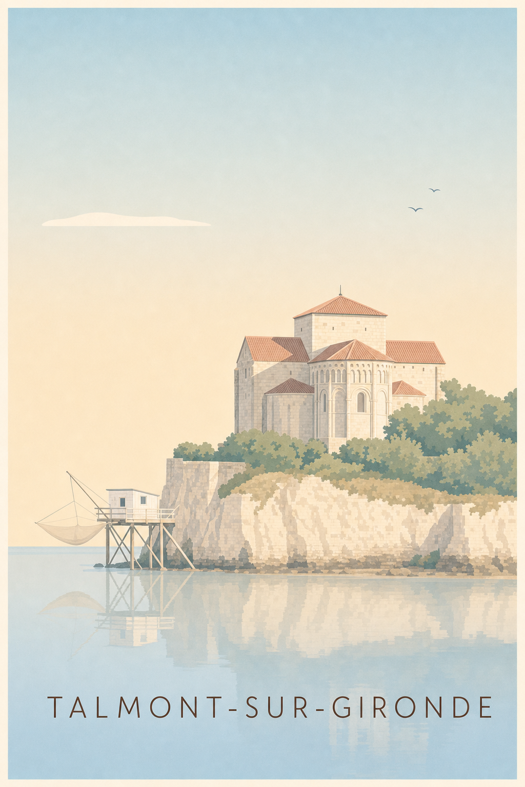 Affiche Talmont-sur-Gironde, poster village Charente