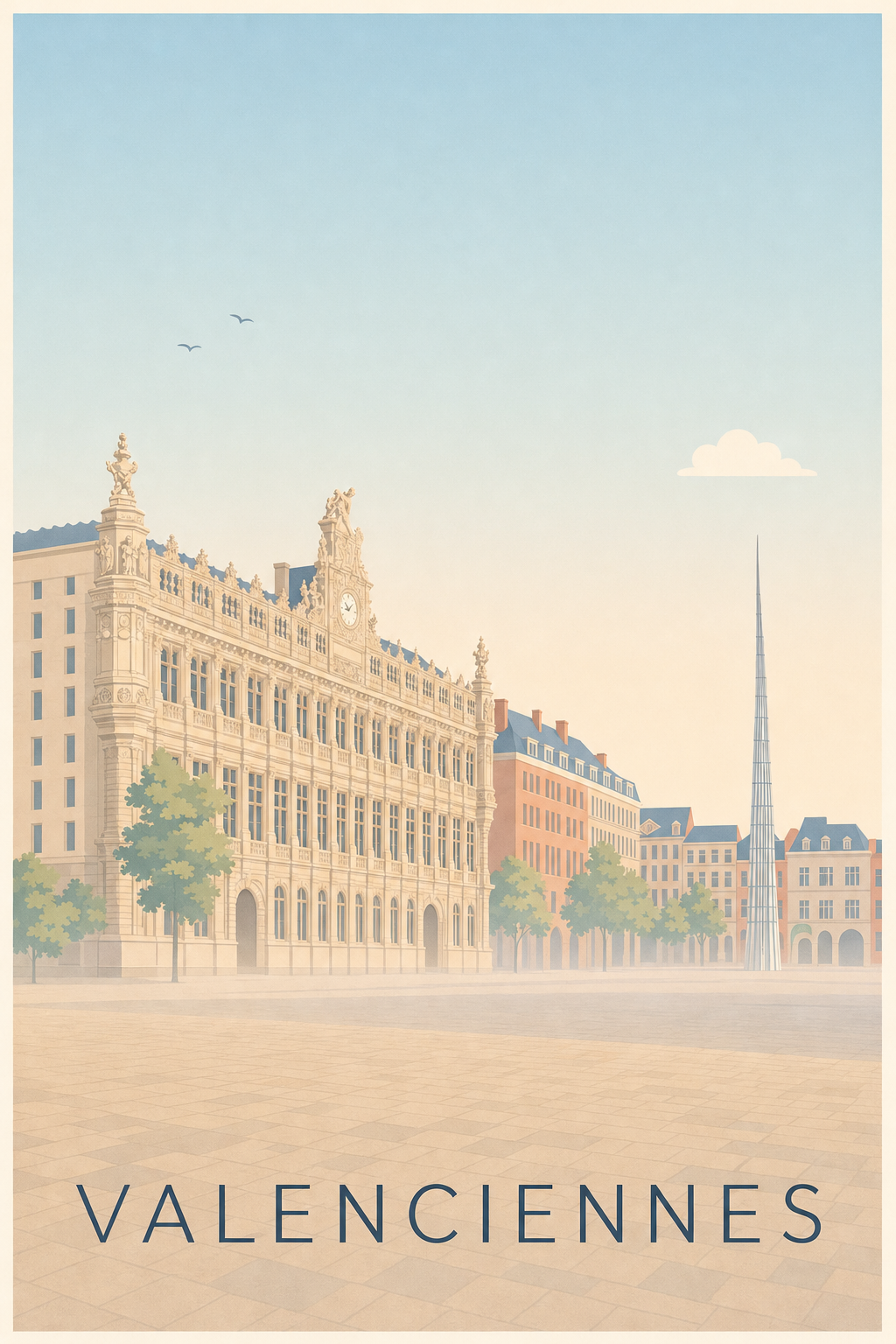 Affiche de Valenciennes, poster de la Place d'Armes