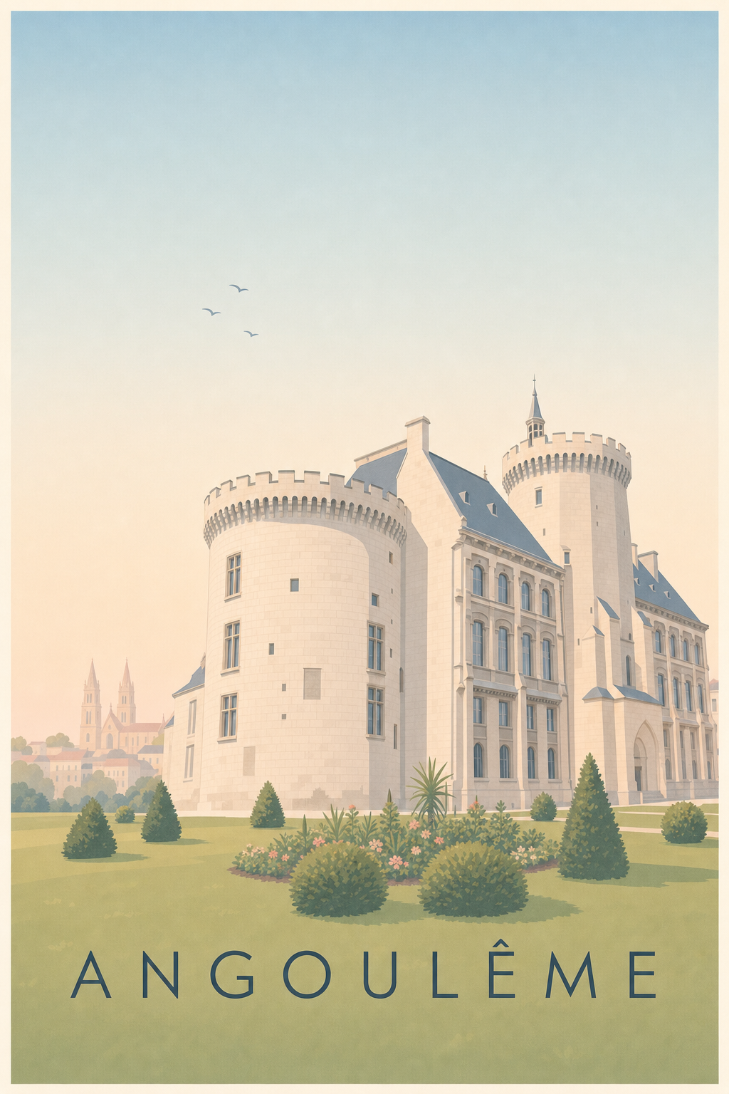 Affiche d'Angoulême, poster de l'Hôtel de Ville