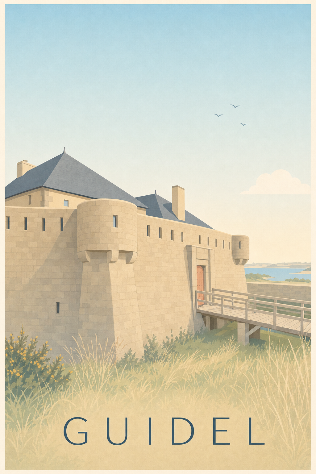 Affiche de Guidel, poster du Fort du Loch