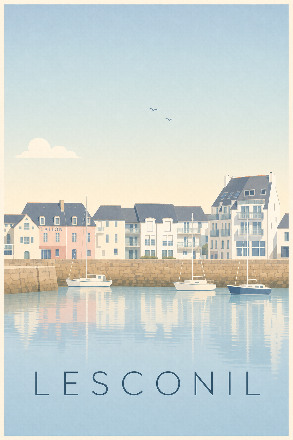 Affiche de Lesconil, poster bateaux du port