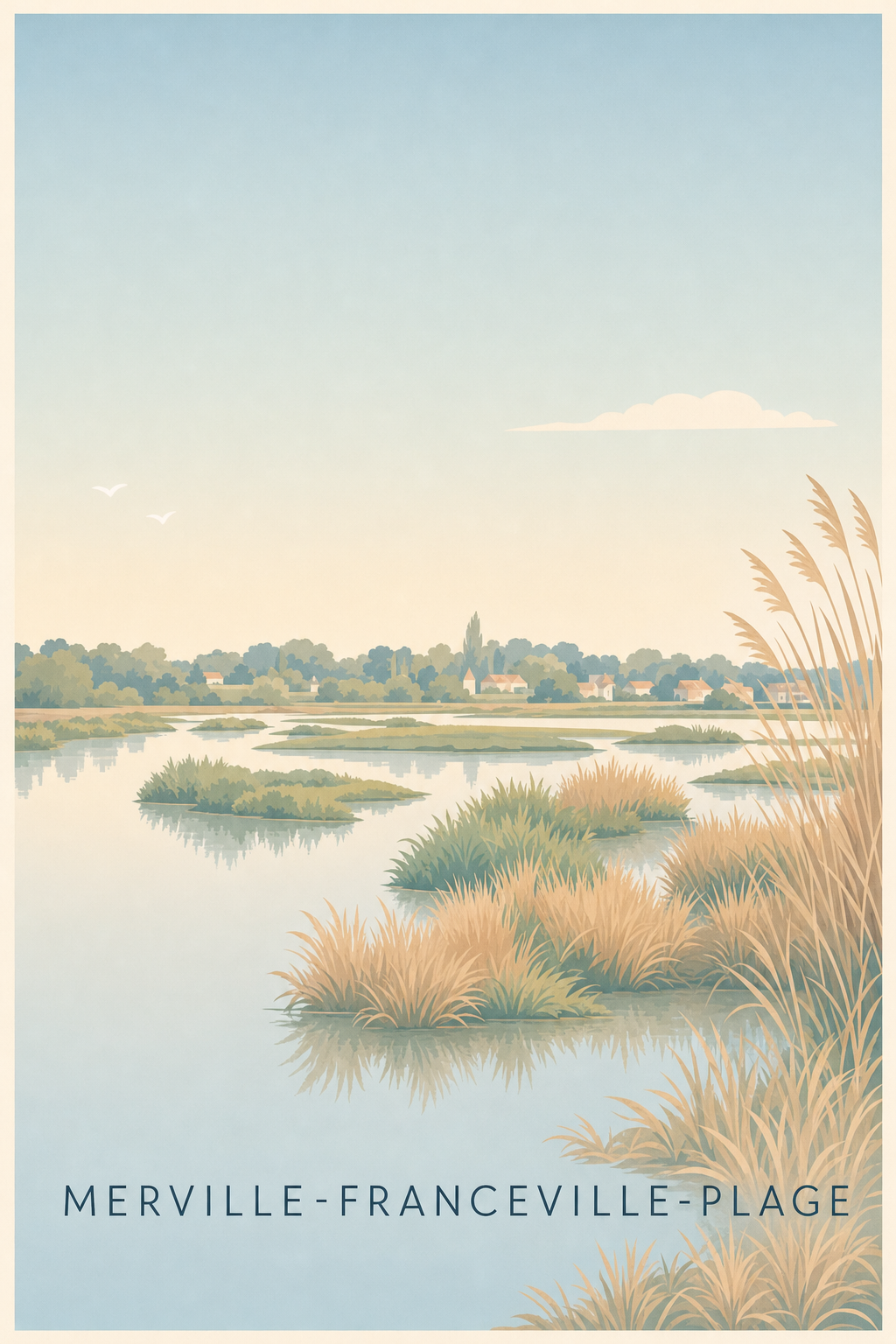 Affiche de Merville-Franceville-Plage, poster marais