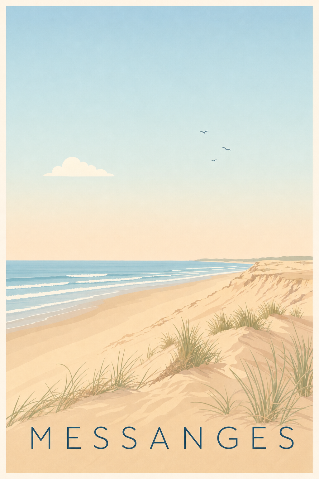 Affiche de Messanges, poster dunes landaises