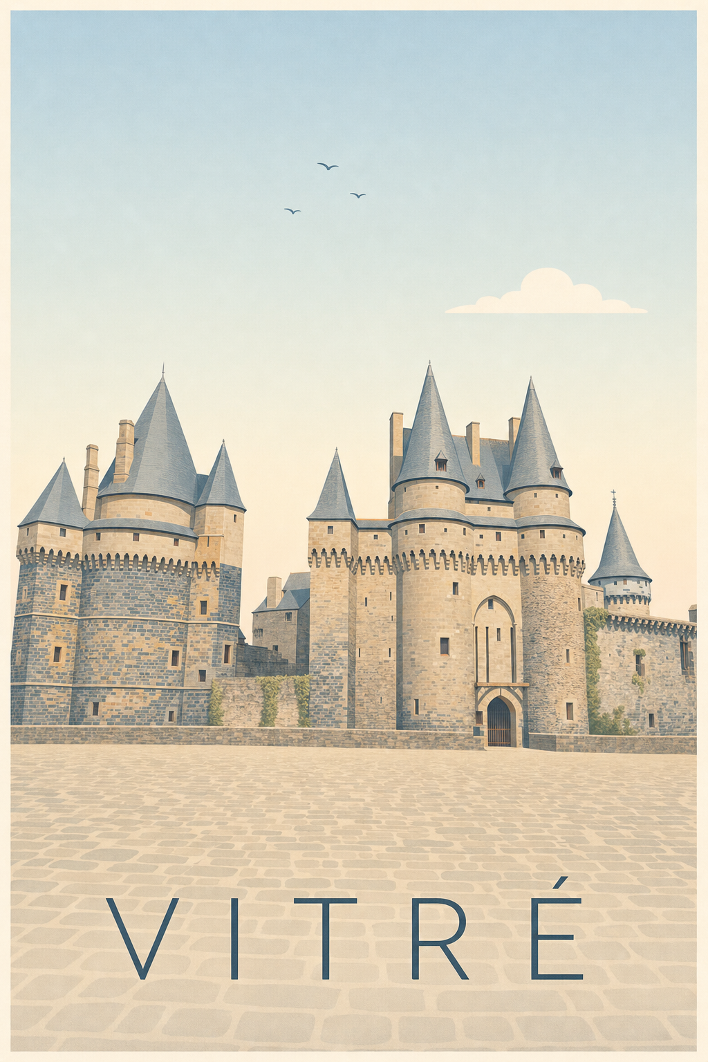 Affiche de Vitré, poster du château médiéval