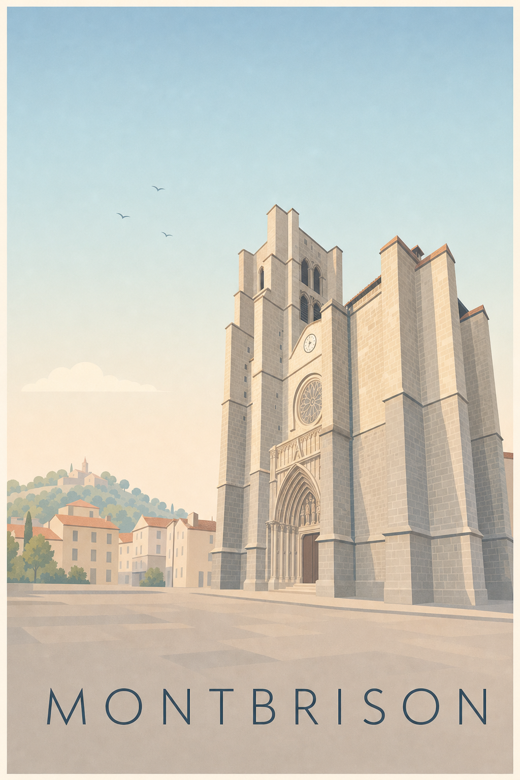 Affiche de Montbrison, poster Collégiale Notre-Dame