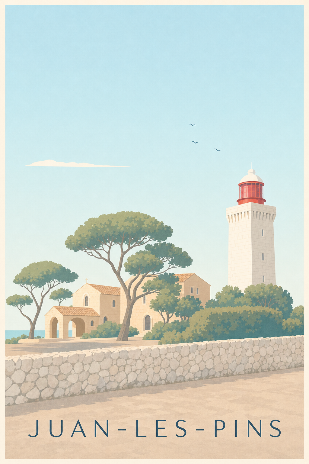 Affiche de Juan-les-Pins, poster phare de la Garoupe
