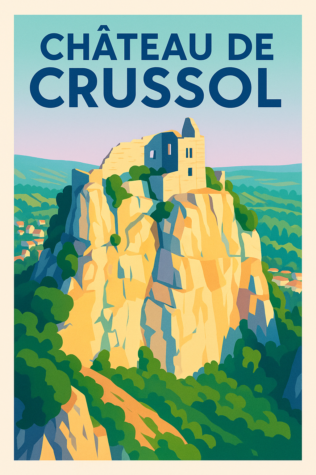 Affiche de Château de Crussol - L'élégance historique surplombant la vallée