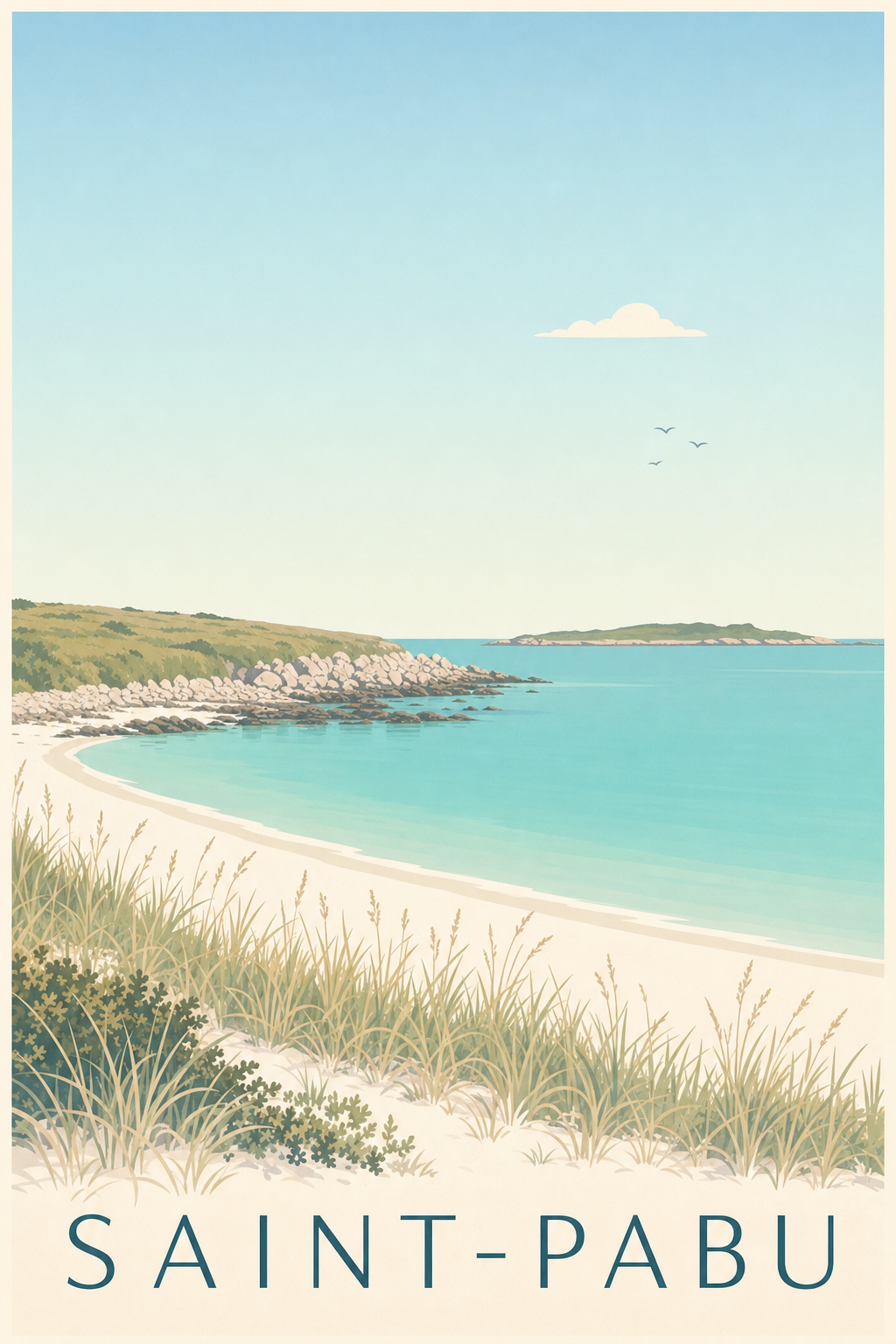Affiche de Saint-Pabu, poster littoral breton