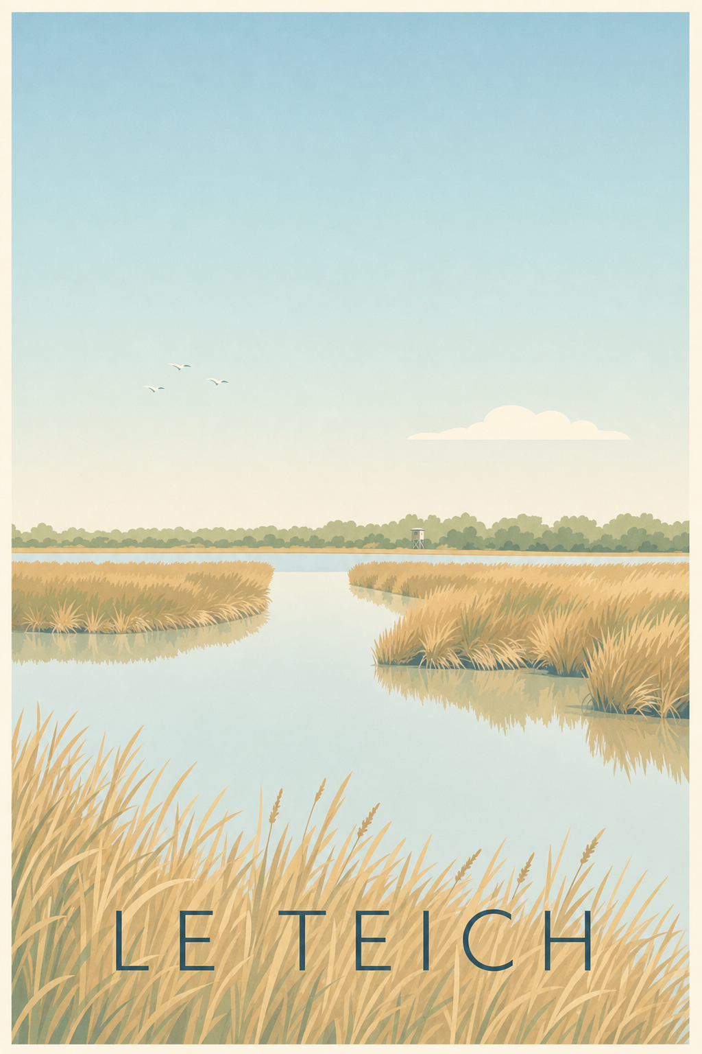 Affiche du Teich, poster réserve ornithologique