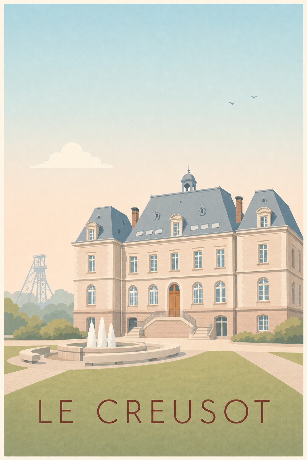 Affiche Le Creusot, poster Château de la Verrerie