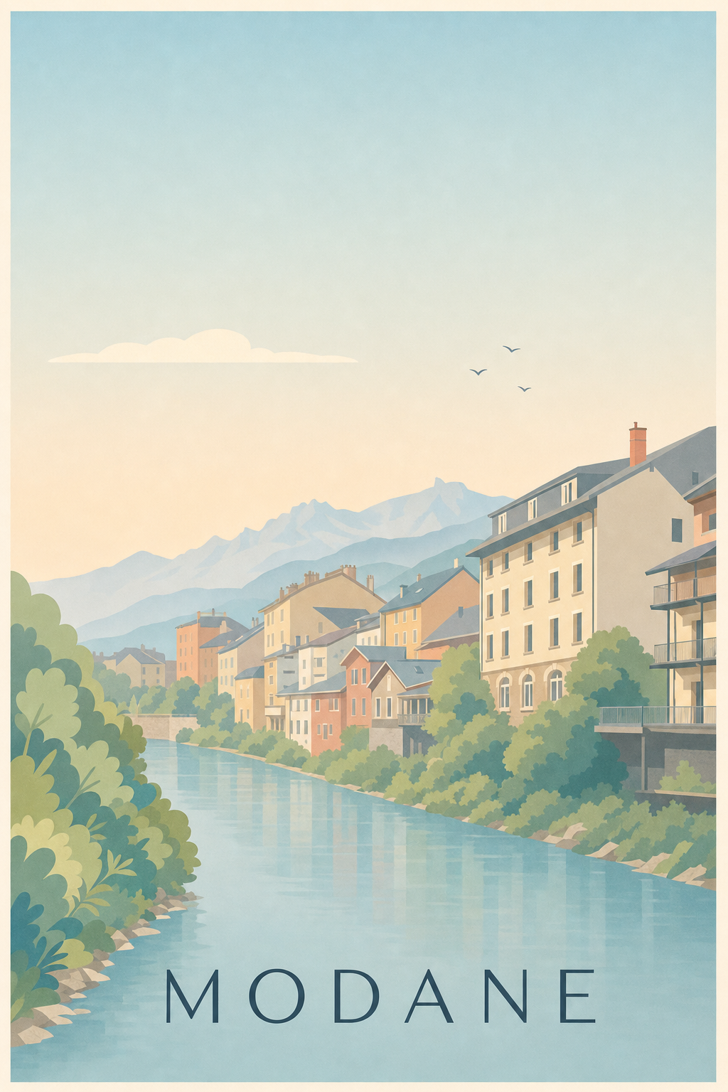 Affiche de Modane, poster bord de l'Arc