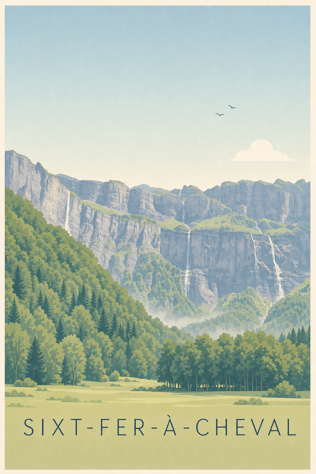 Affiche de Sixt-Fer-à-Cheval, poster du cirque alpin