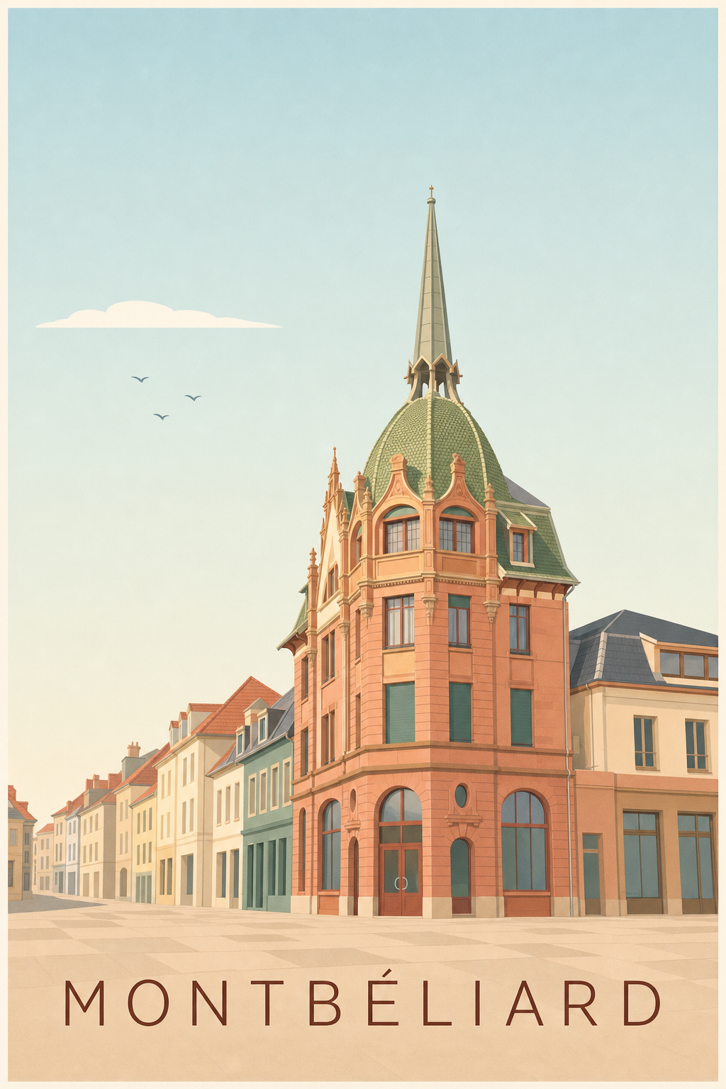 Affiche de Montbéliard, poster de l'Hôtel de Ville