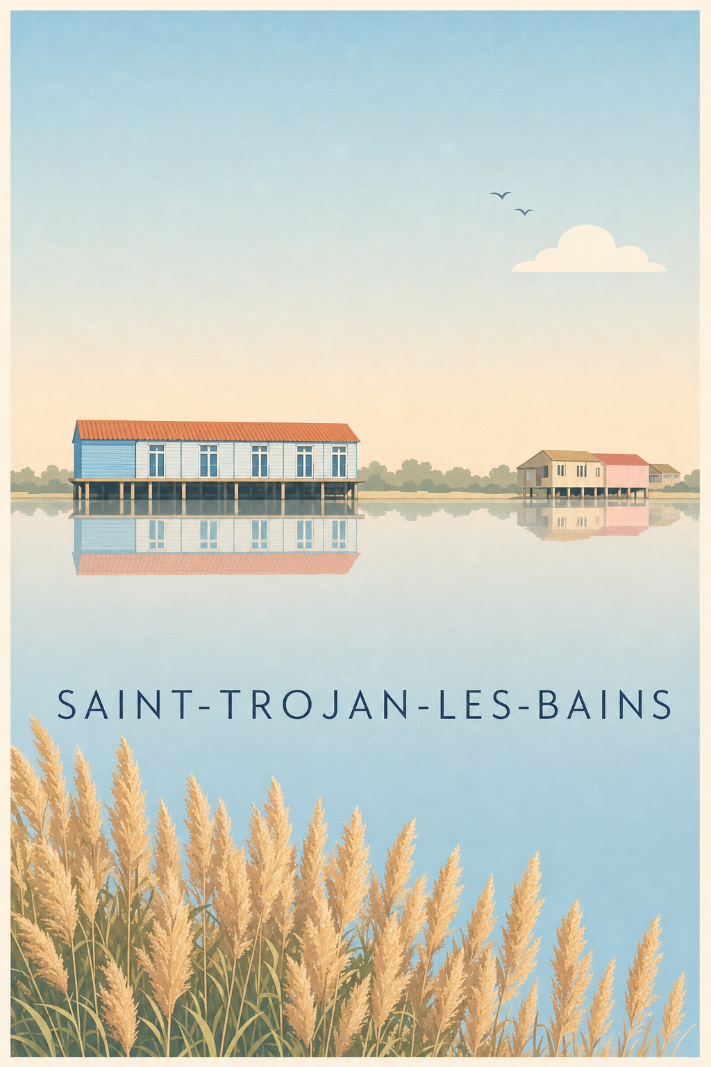 Poster de Saint-Trojan-les-Bains, cabanes sur pilotis