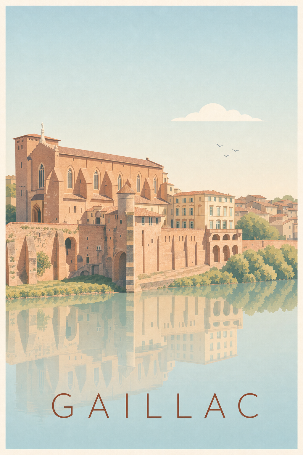 Affiche de Gaillac, poster de l'Abbaye Saint-Michel