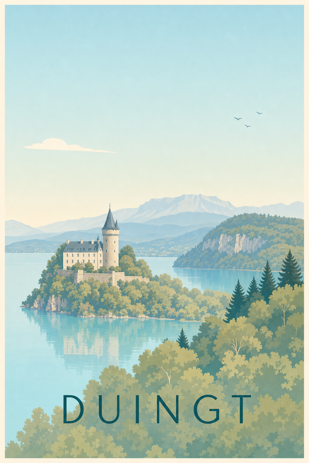 Affiche de Duingt, poster du Lac d'Annecy