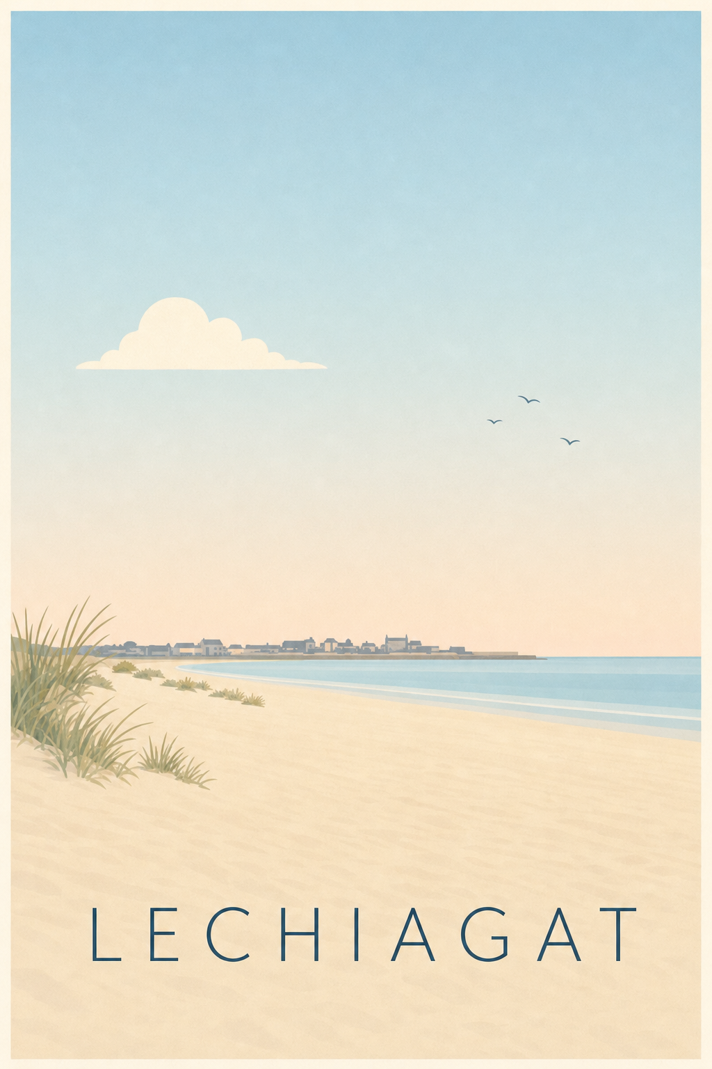 Affiche de Léchiagat, poster plage et dunes