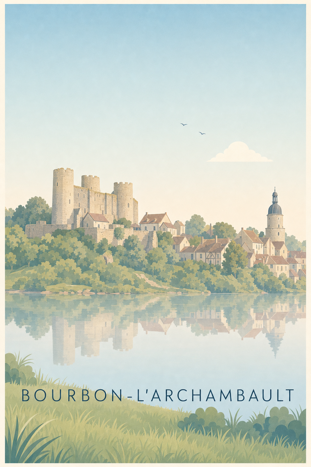 Affiche de Bourbon-l'Archambault, poster du château
