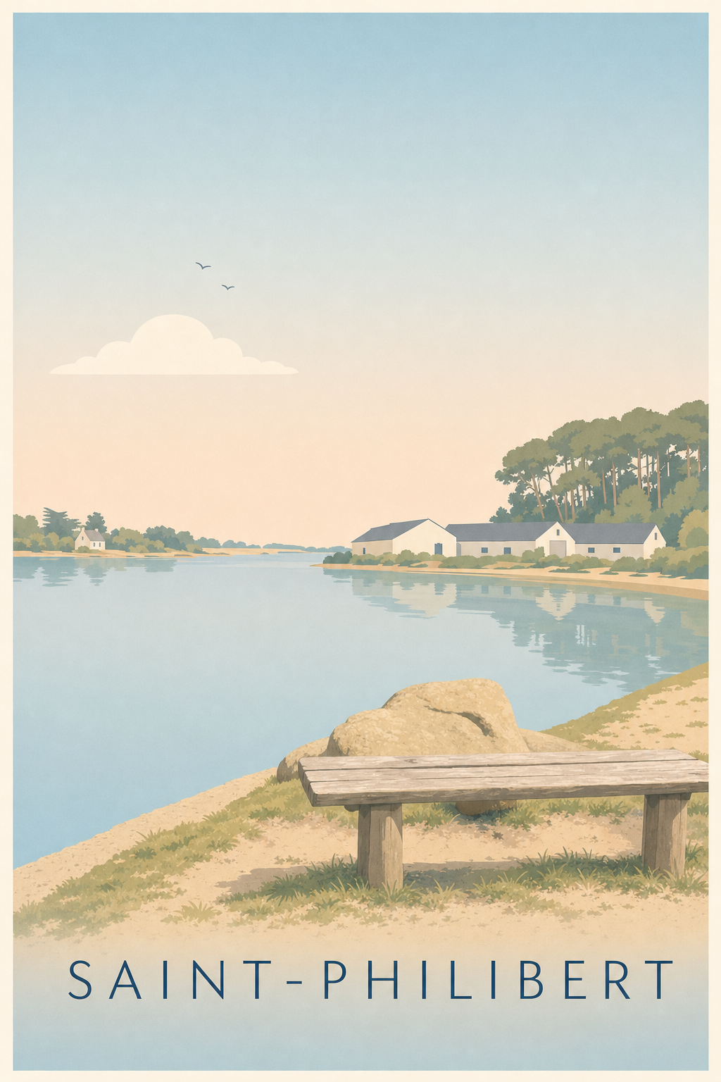 Affiche de Saint-Philibert, poster paysage breton