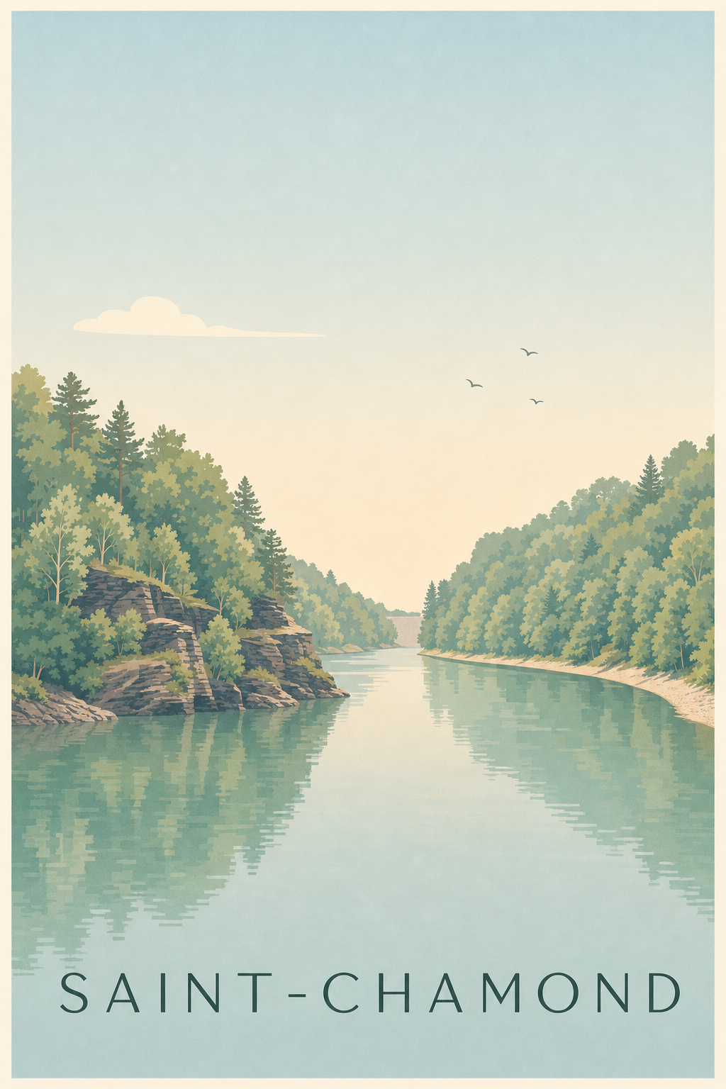 Affiche de Saint-Chamond, le barrage du Piney