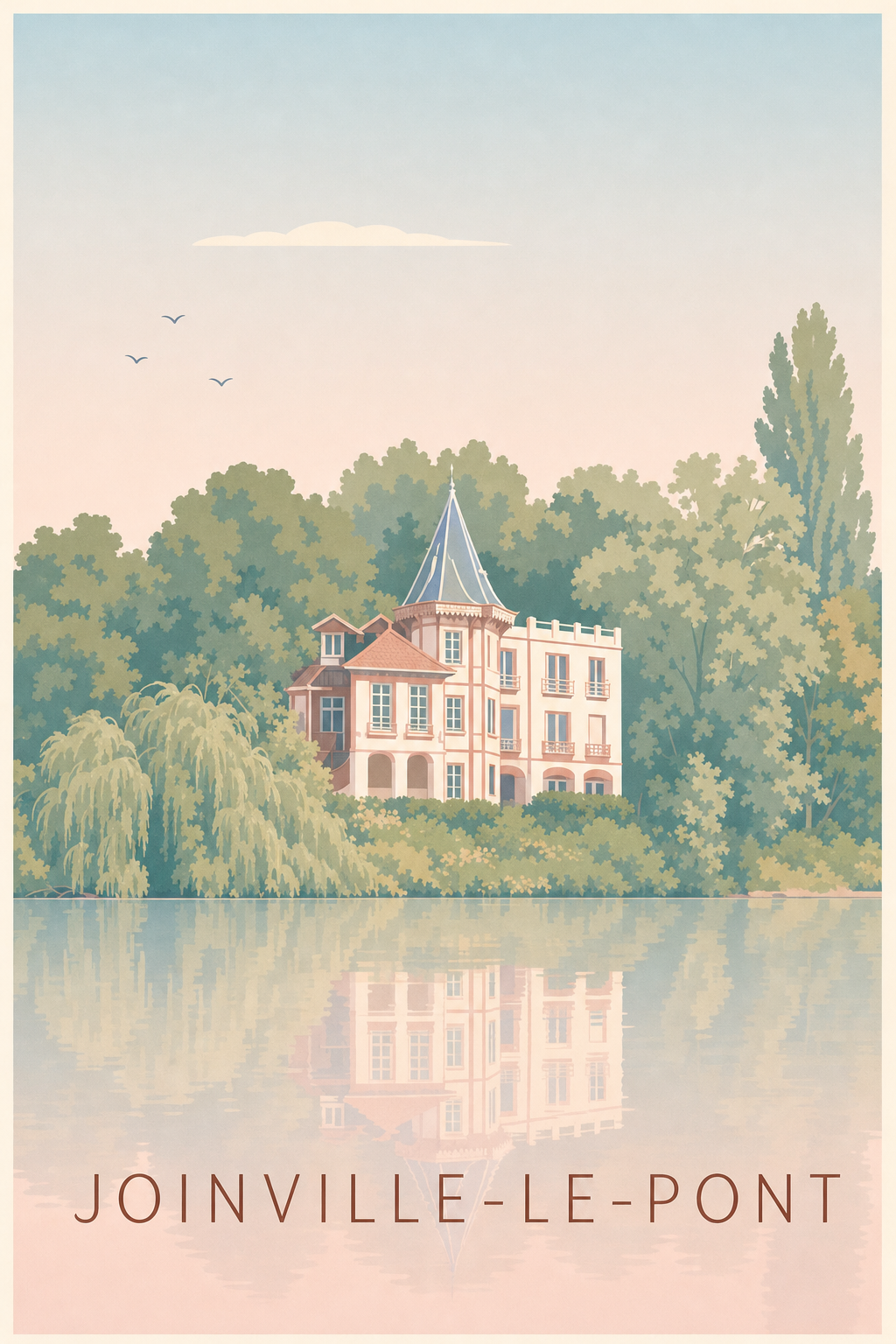 Affiche Joinville-le-Pont, poster villa bords de Marne