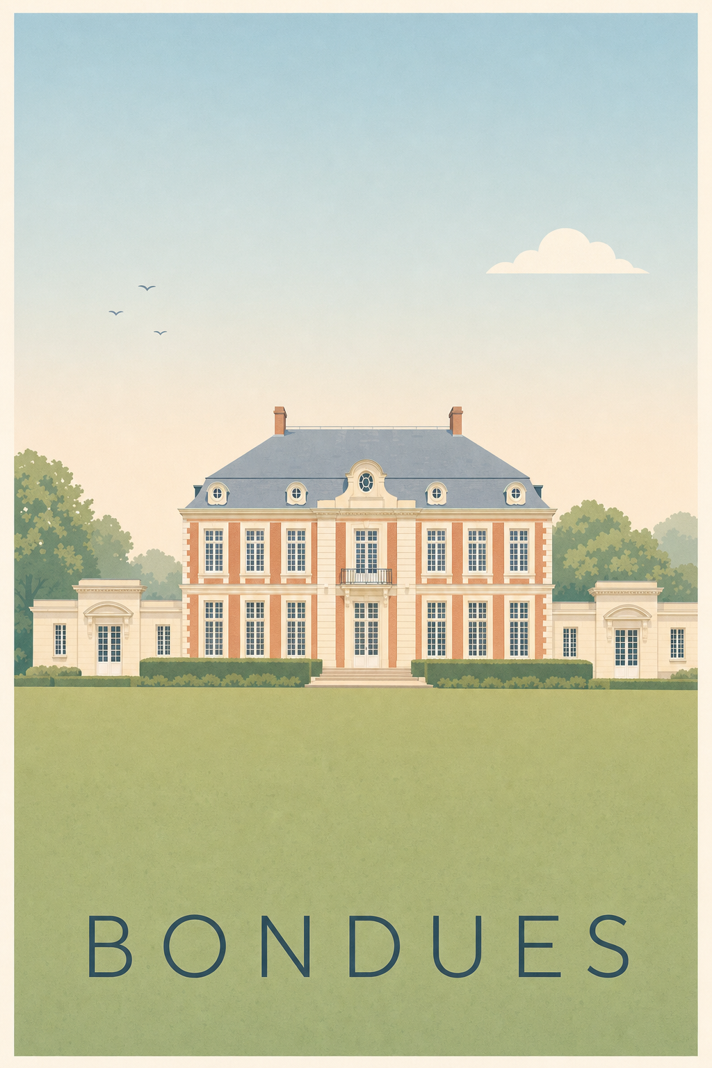 Affiche de Bondues, poster illustré du Nord