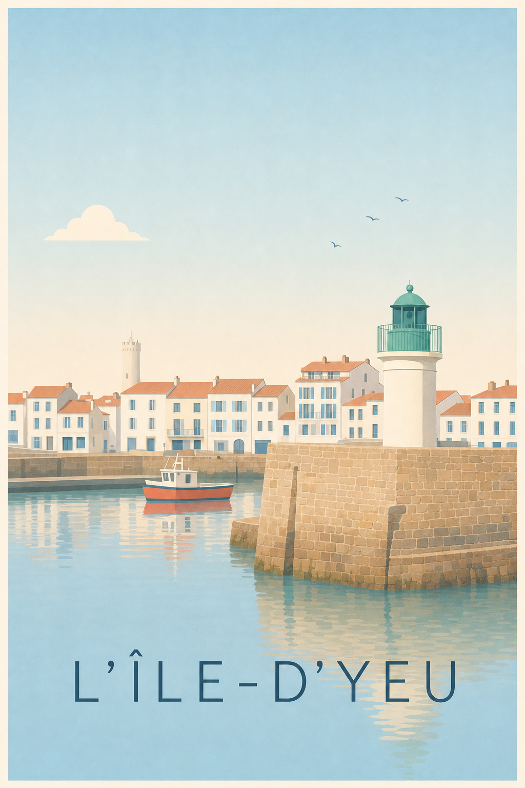 Affiche de l'Île-d'Yeu, le phare de Port-Joinville