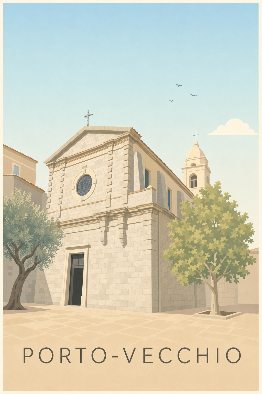 Poster de Porto-Vecchio, église Saint-Jean-Baptiste
