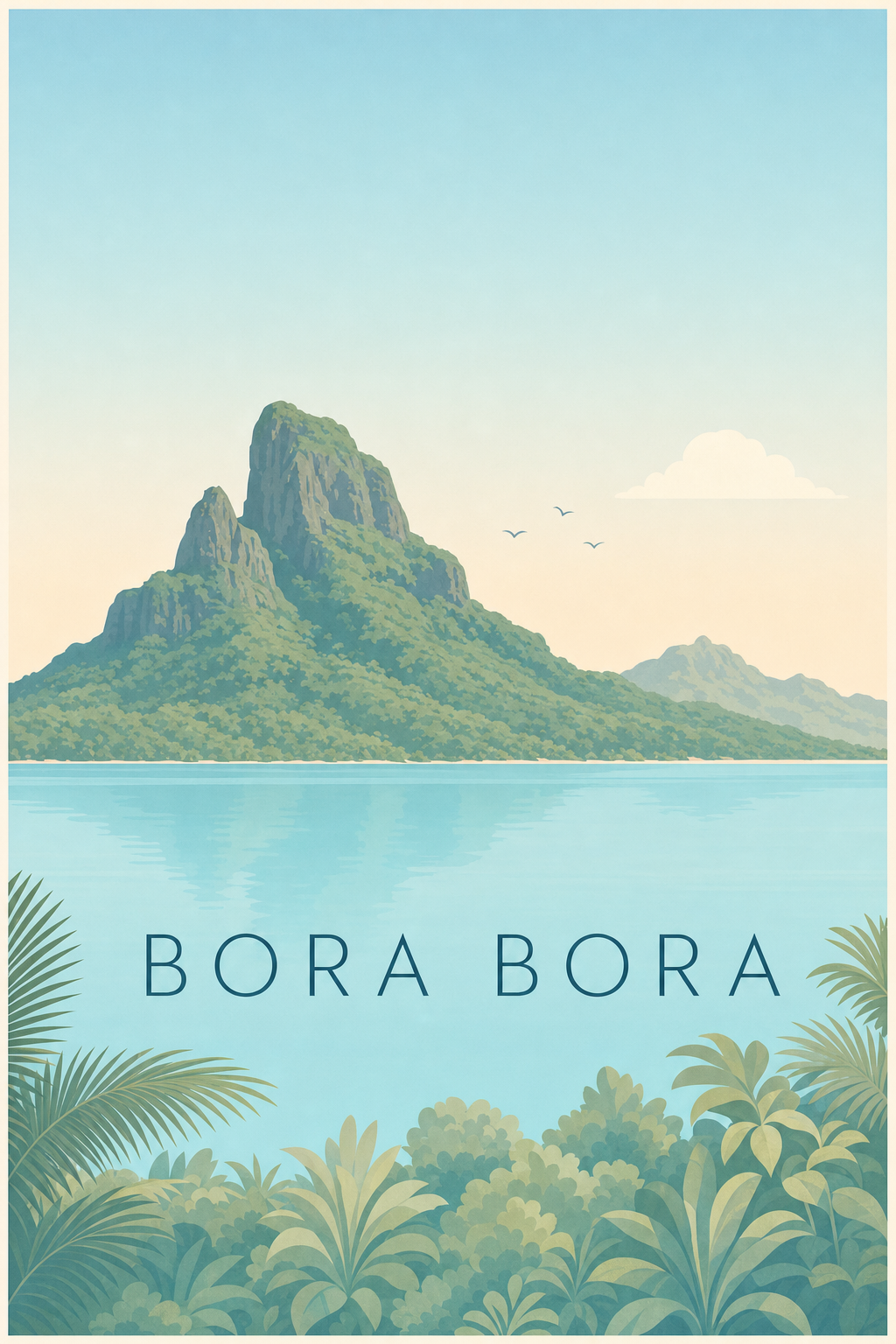 Affiche de Bora Bora, poster lagon tropical