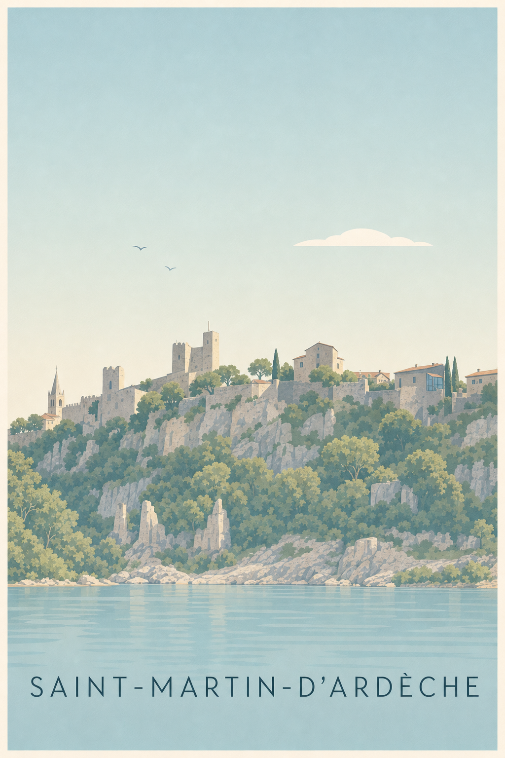 Poster Saint-Martin-d'Ardèche, village perché