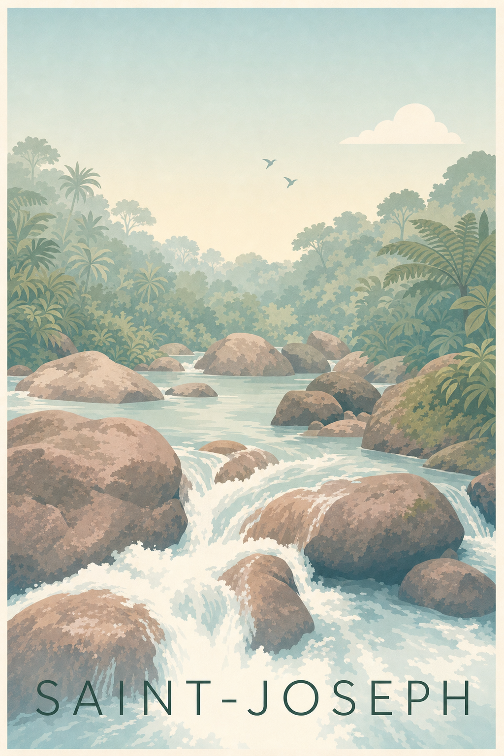 Affiche de Saint-Joseph, poster rivière et jungle