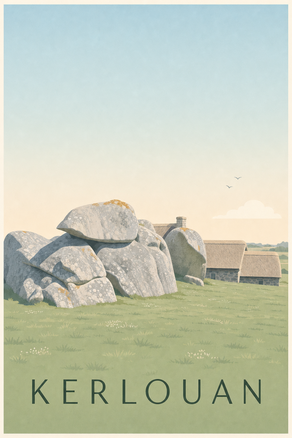Affiche de Kerlouan, poster village de Meneham