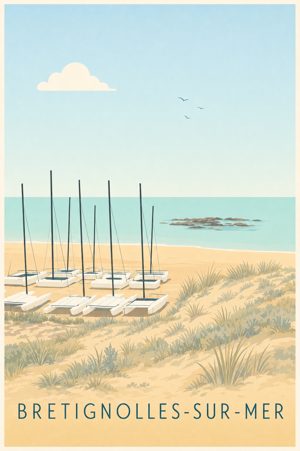 Affiche de Bretignolles-sur-Mer, poster de Vendée