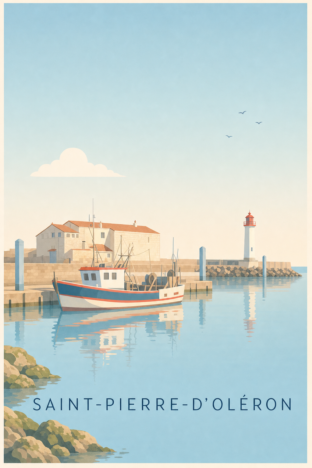 Affiche de Saint-Pierre-d'Oléron, poster port de pêche